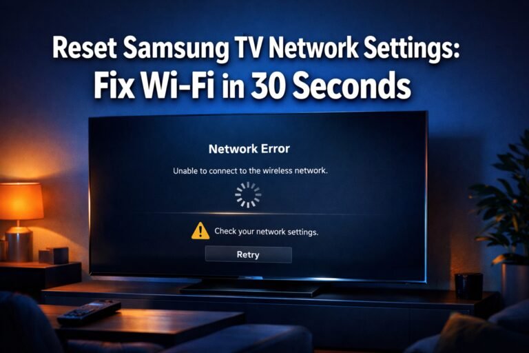 Reset Samsung TV Network Settings: Fix Wi-Fi in 30 Seconds